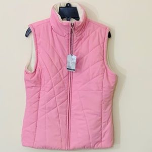 IZOD Pink Reversible Quilted Shell Vest NWT